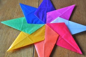 Window star on a table.