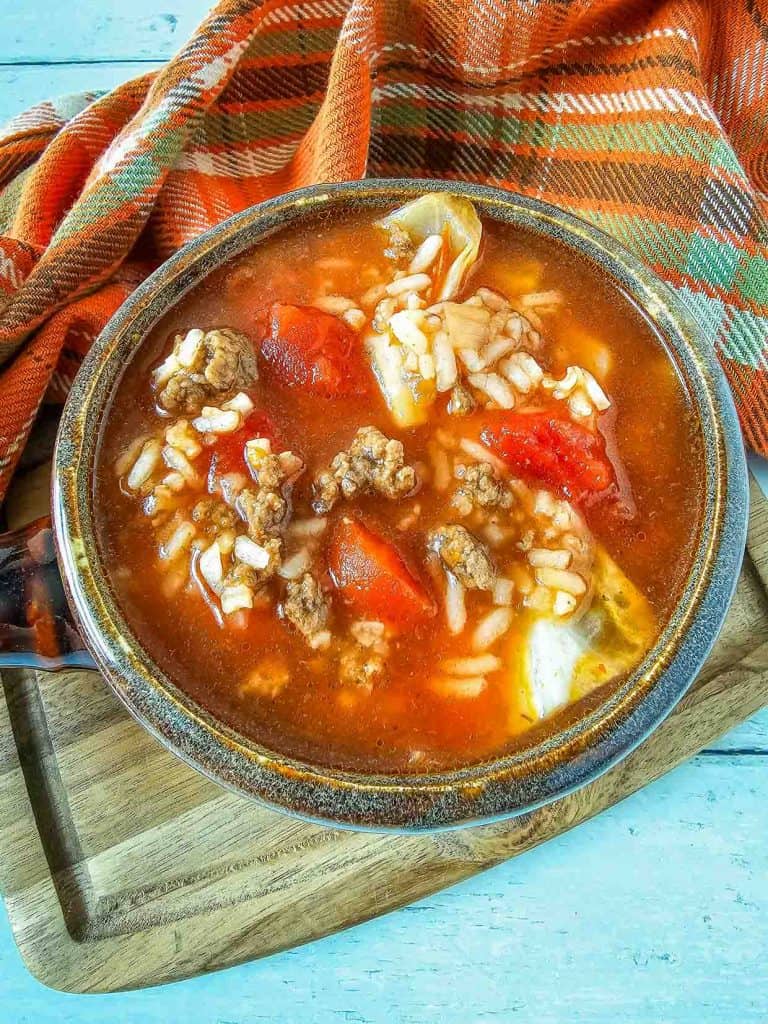 Crock pot cabbage roll soup.