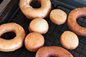 Freshly made Amish Doughnuts.
