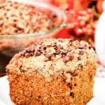 Slice of pumpkin pecan cake.