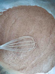 Mixed hot cocoa ingredients.