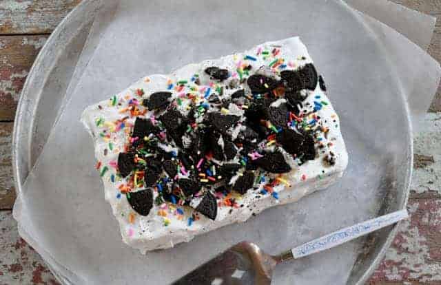 Oreo ice cream cake.