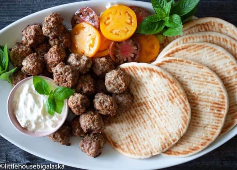 Turkey meatballs on a platter.