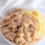 Easiest Chicken and Dumplings in a bowl.