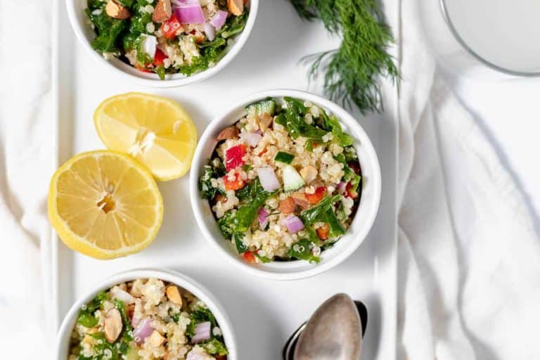 Bowls of Kale Quinoa Salad.