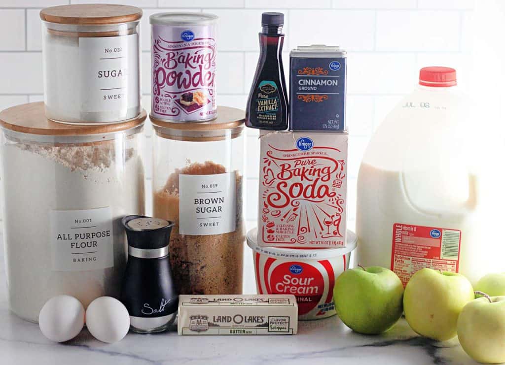 Ingredients for Streusel Topped Apple Muffins.