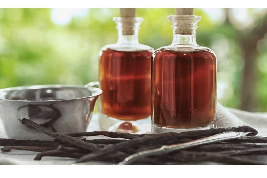 Vanilla extract in jars.
