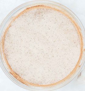 Bowl of cinnamon sugar coating.