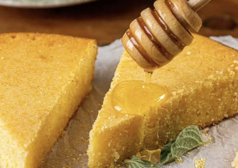 Cornbread with honey.