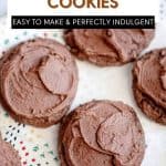 Pin for frosted brownie cookies.
