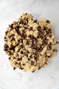 Cookie dough mixed with chocolate chips throughout.