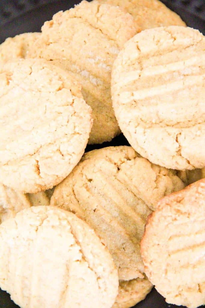 Close-up of Peanut Butter Banana Cookies on a plate.
