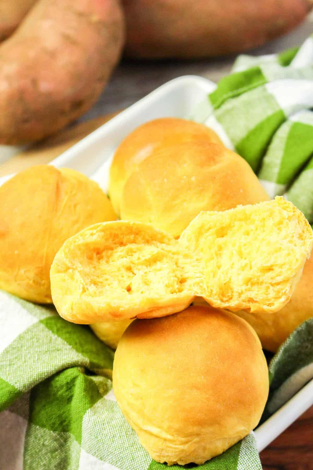 Bread Machine Sweet Potato Rolls - Little Frugal Homestead